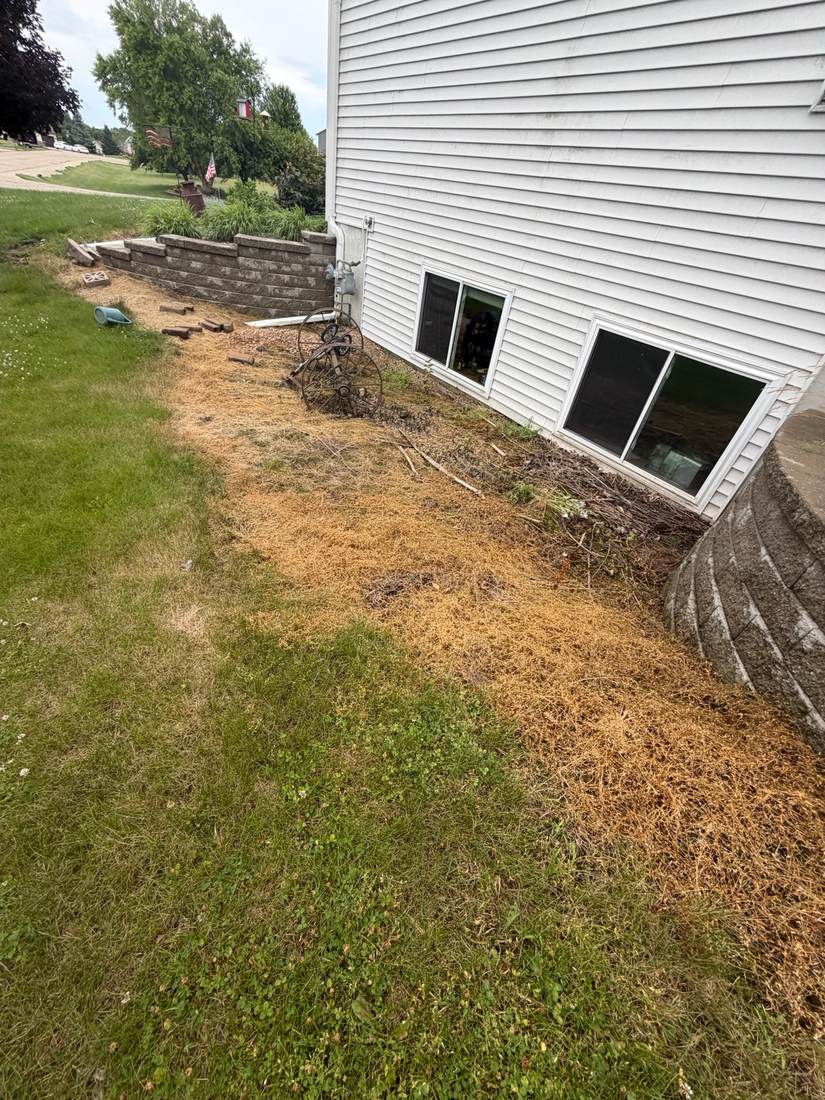 Yard before grading and drainage rock installation